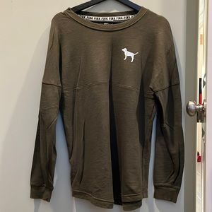 PINK Olive green Sweatshirt